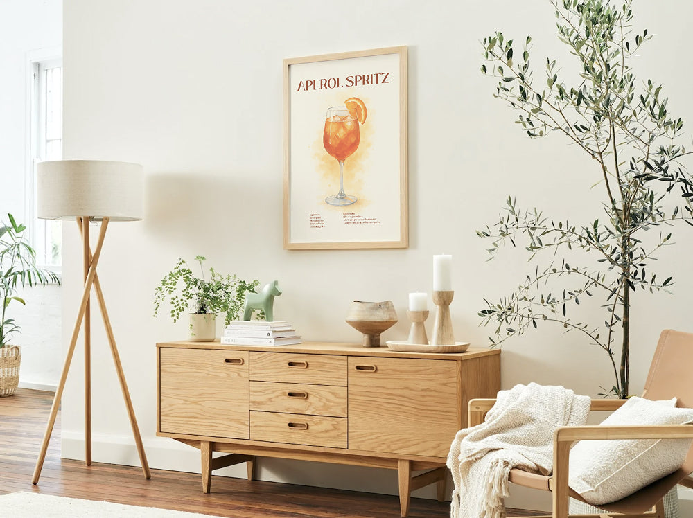 Aperol Spritz Cocktail Poster – Akvarellstil