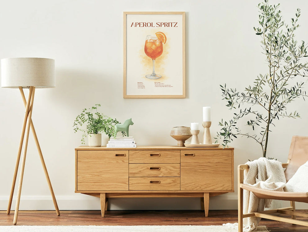 Aperol Spritz Cocktail Poster – Akvarellstil