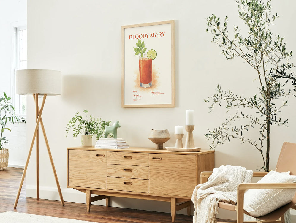 Bloody Mary Cocktail Poster – Akvarellstil