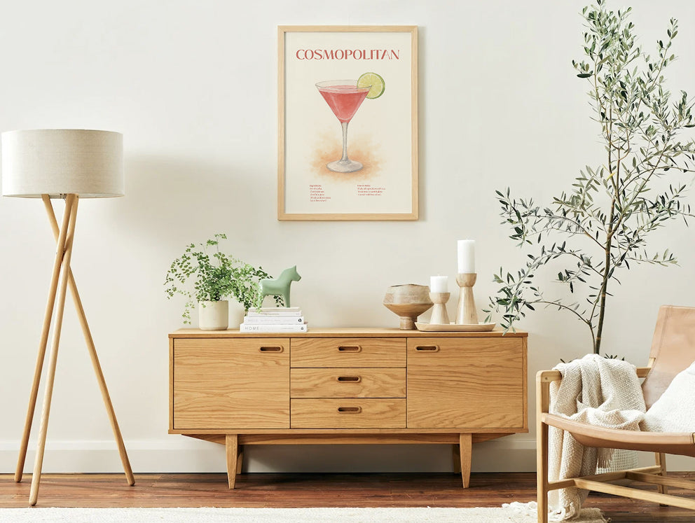 Cosmopolitan Cocktail Poster – Akvarellstil