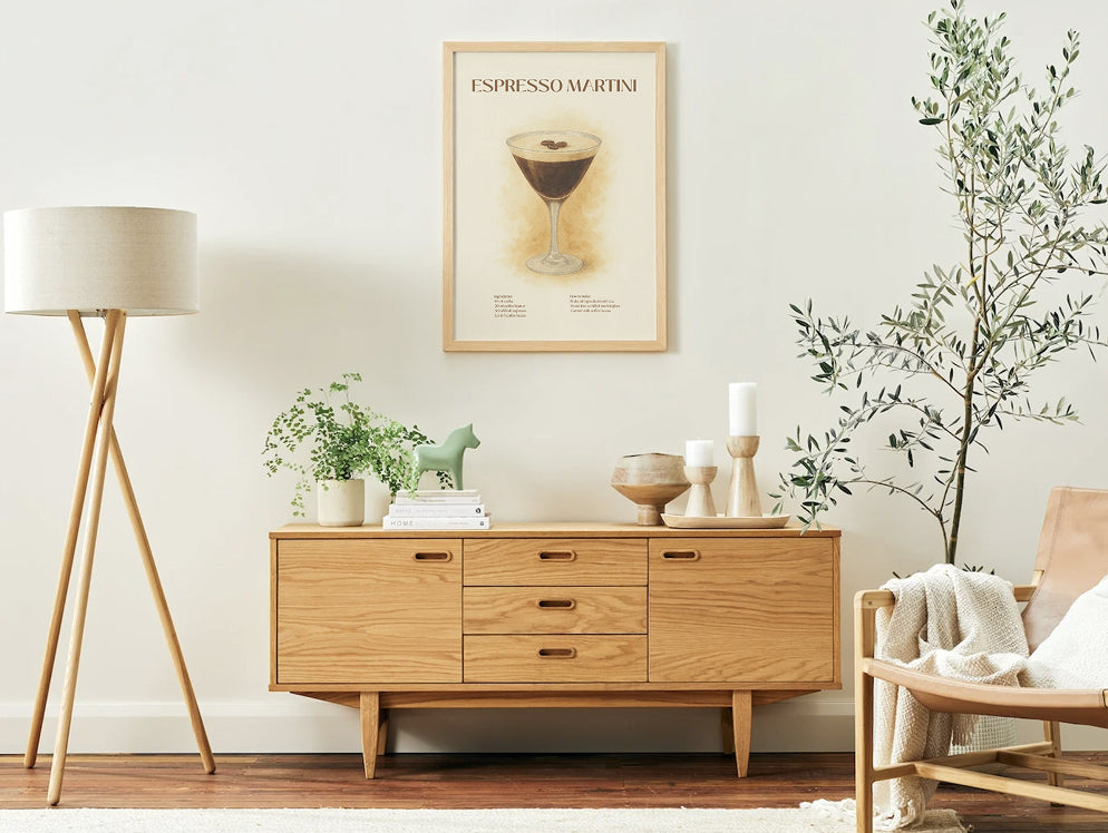 Espresso Martini Cocktail Poster – Akvarellstil