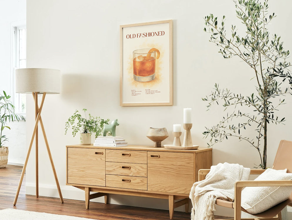 Old Fashioned Cocktail Poster – Akvarellstil