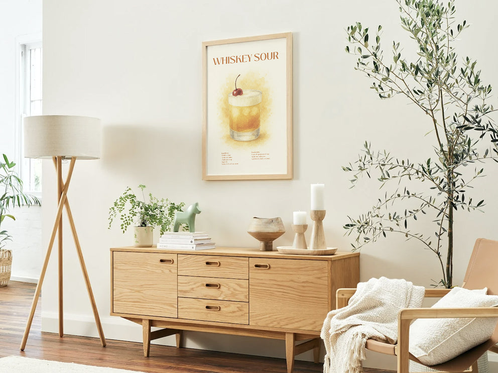 Whiskey Sour Cocktail Poster – Akvarellstil