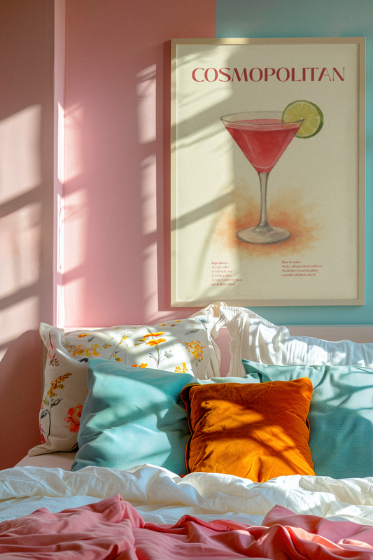 Cosmopolitan Cocktail Poster – Akvarellstil